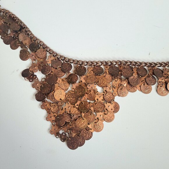 Metal coins bohemian belt. - Picture 5 of 6